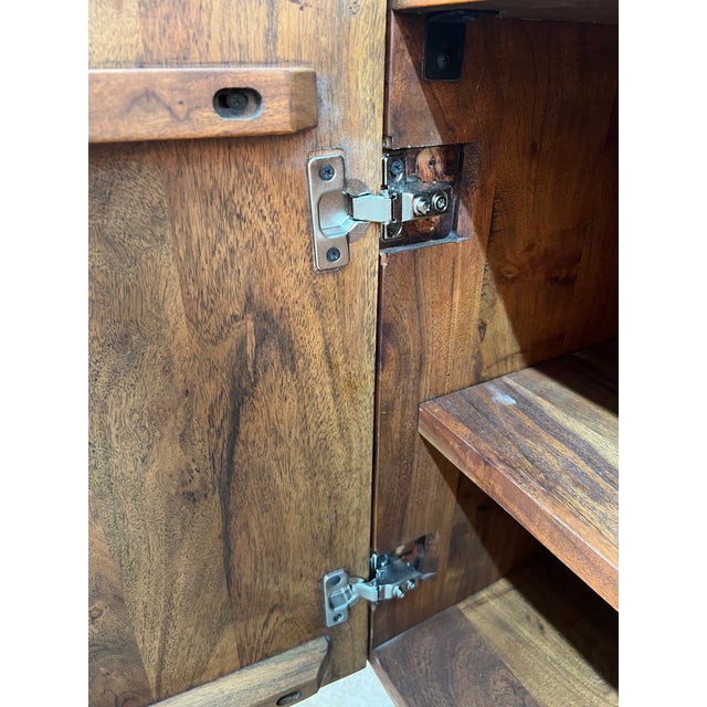 Late 20th Century Organic Modern Mahogany Credenza With S-Shaped Live-Edge Doors For Sale - Image 17 of 17