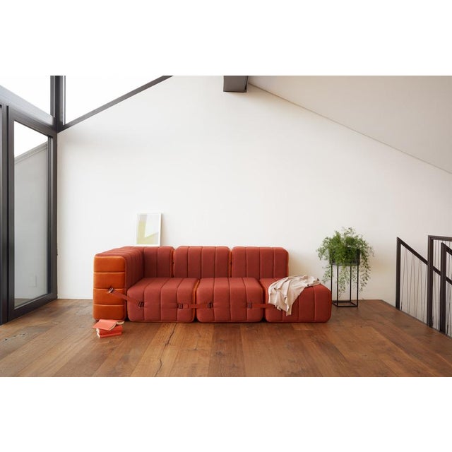 Contemporary Curt Modular Set - Flexible Bench - Dama - 0058 (Red) by Ambivalenz, Set of 3 For Sale - Image 3 of 5