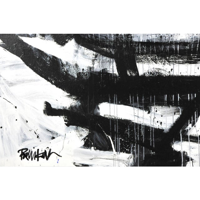 "Gray Runs With Black Whites" Contemporary Abstract Acrylic Painting by Robbie Kemper For Sale In Cincinnati - Image 6 of 6