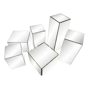 Vintage Mirrored Cubes and Pedestal Towers - Set of 6