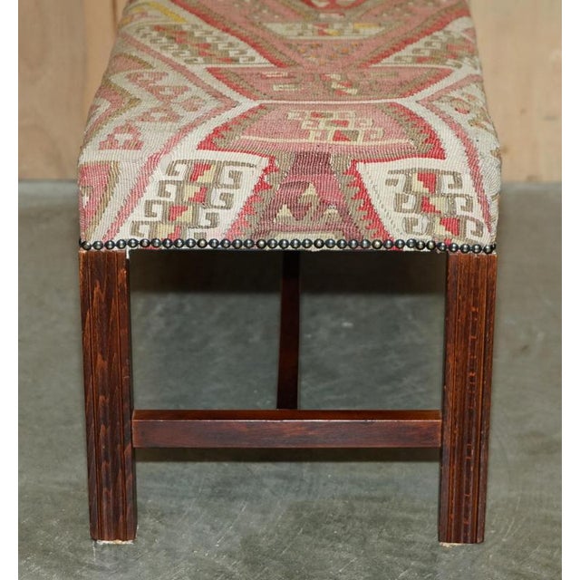 Victorian Style Kilim Bench For Sale - Image 9 of 15