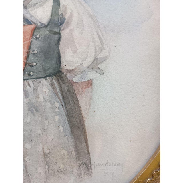 Maud Humphrey “Dutch Girl” Original Watercolor — May Plate From the 1891 Calendar Series For Sale - Image 9 of 16