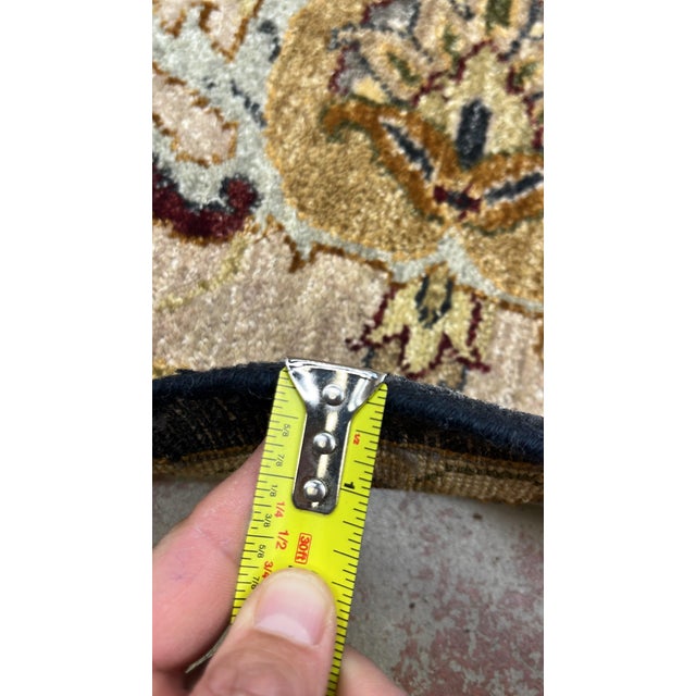 Indo Persian Tabriz Rug Wool & Silk 9’ X 12’ For Sale - Image 11 of 13