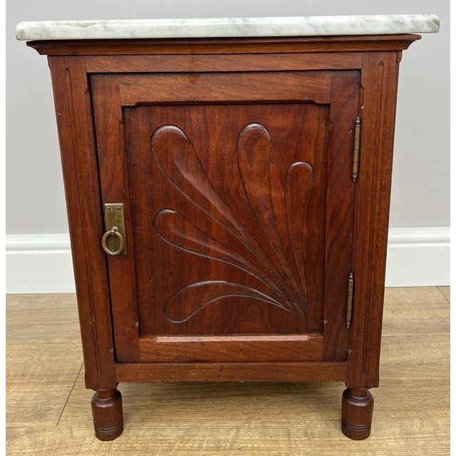 Bring timeless French elegance to your bedroom with this Antique French walnut bedside table , beautifully finished with a...