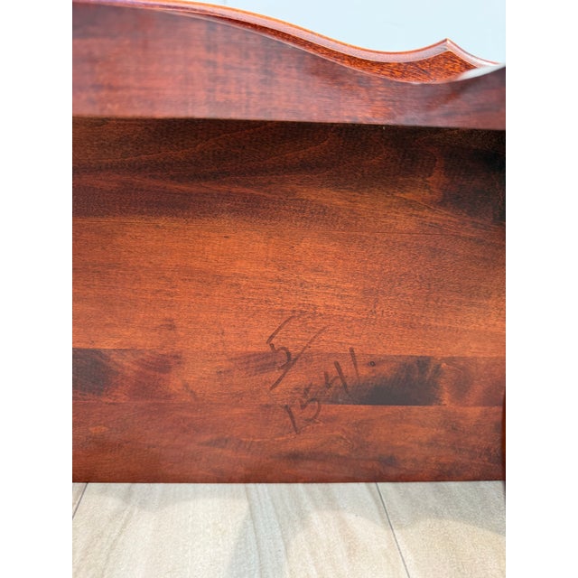 Mid-Century Mahogany Wall-Mounted Scalloped Console Table For Sale - Image 12 of 12