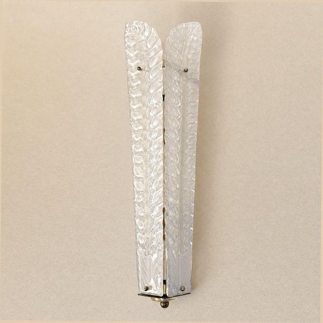 1970s Mid-Century Modern White Murano Glass Vanity Sconces - a Pair For Sale In Dallas - Image 6 of 10