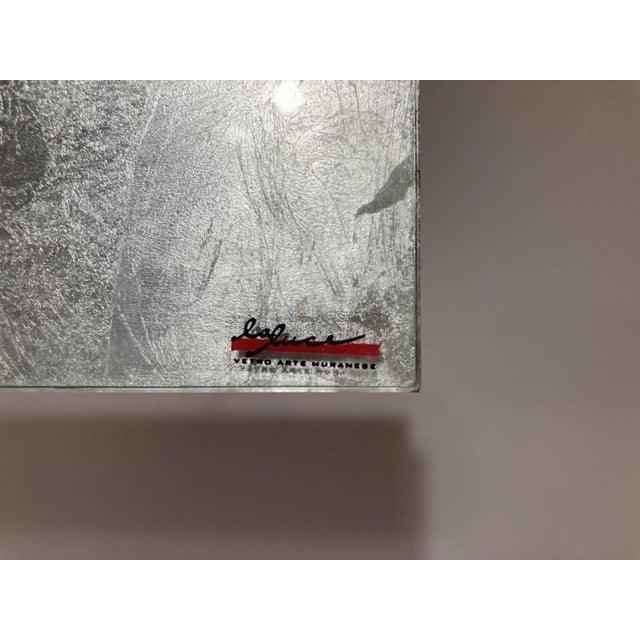 Late 20th Century Italian Suspension Lamp With 4 Lights and Chromed Metal Structure. Matte and Murano Glass, 1990 For Sale - Image 5 of 11