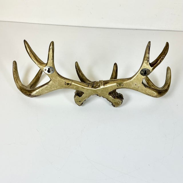 Vintage Rustic Adirondack Arts & Crafts Faux Antler Wall Mounted Hooks. For Sale - Image 11 of 11