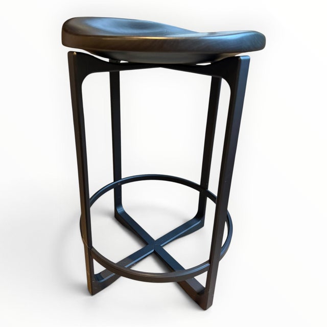 Holly Hunt Holly Hunt Pepper Swivel Bar Stools- A Pair For Sale - Image 4 of 7