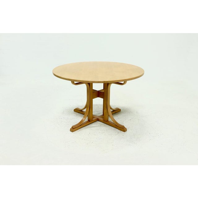Architectural Round Bentwood Dining Table, 1980s For Sale - Image 10 of 10