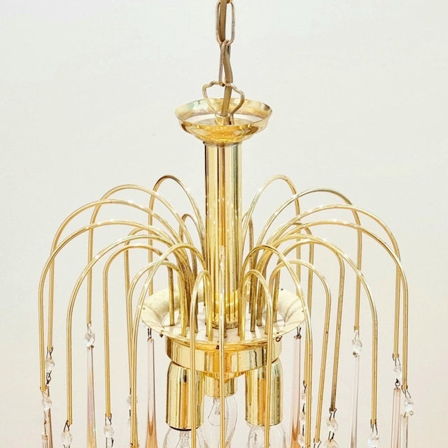 Murano Glass Teardrop Waterfall Chandelier, Italy, 1970s For Sale - Image 9 of 11