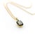 18k Gold 1/2 Carat Emerald Cut Diamond in Collet Setting With Black Rhodium Necklace For Sale In Los Angeles - Image 6 of 12