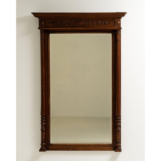 19th Century France Renaissance Brown Wood Full-length & Floor Mirrors For Sale In Greensboro - Image 6 of 10