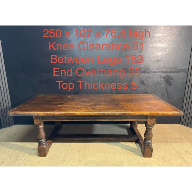 Vintage Farmhouse Dining Table in Oak, 1925 For Sale - Image 14 of 17