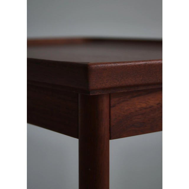 Wood Danish Teakwood & Brass Serving Table from Ludvig Pontoppidan, 1960s For Sale - Image 7 of 11