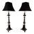 Vintage 1960s Stiffel Neoclassical Style Bronze and Black Enamel Table Lamps - A Pair For Sale