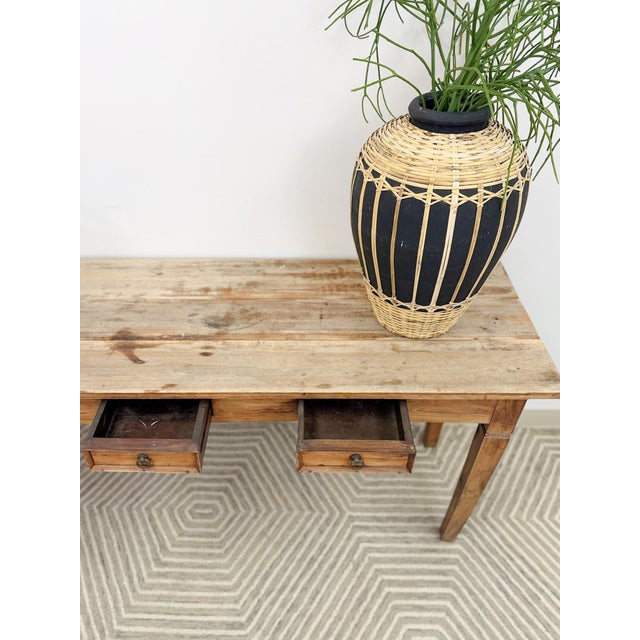 Nadeau Indonesian Solid Wood Antiqued Console Sofa/Entryway Rustic Primitive For Sale - Image 10 of 11
