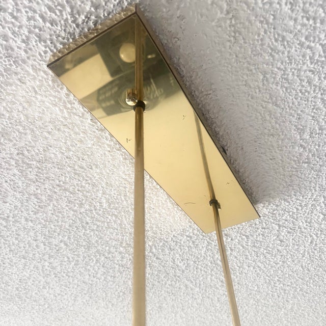 Mid Century Modern Brass Finish and Smoked Lucite Chandelier by Robert Sonneman For Sale - Image 9 of 10