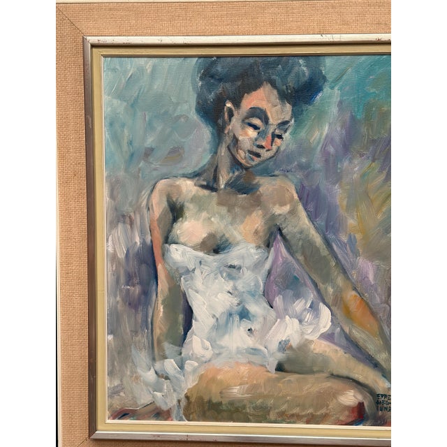Ebbe Höglund, Sitting Ballerina, 1950s, Oil on Canvas, Framed For Sale - Image 8 of 10