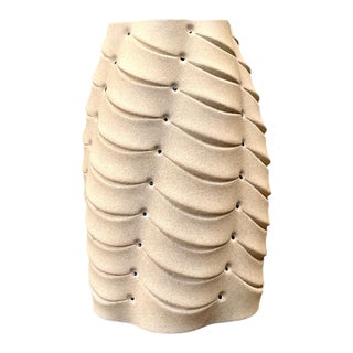 Vintage Sculptural Ceramic Vase With Crystal Points For Sale