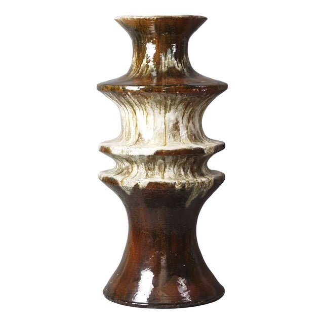 20th Century Hungarian Fat Lava Art Pottery Vase from SZM, 1979 For Sale