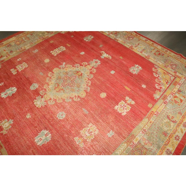 Late 19th Century 19th Century Angora Turkish Square Oushak Rug rug no.j4420 For Sale - Image 5 of 7