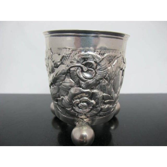 Danish late 18th century sterling silver repousse floral cup or beaker. It bears the assay mark of Master Frederick...