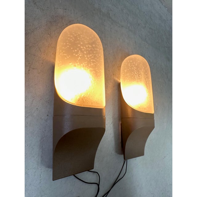 Vintage Frosted Glass Wall Lamp from Hans Popp, Set of 2 For Sale - Image 6 of 10