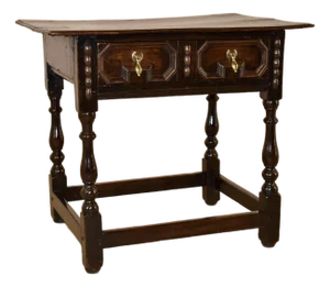 Period Charles II Oak Side Table, Circa 1650