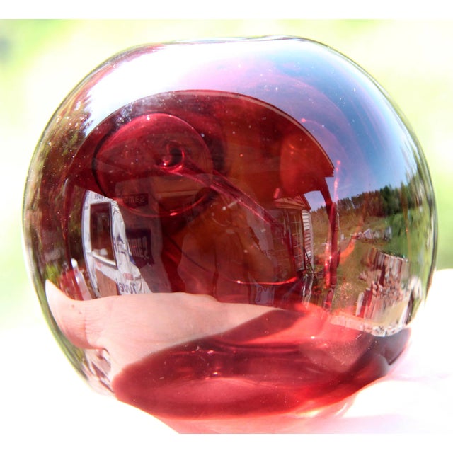 1972 Hand Blown Amethyst Art Glass Orb Vase For Sale - Image 10 of 11