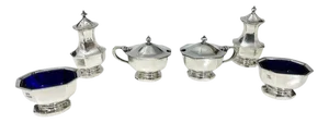 English Silver Condiment Set attributed to Mappin & Webb, Birmingham, 1927, Set of 6