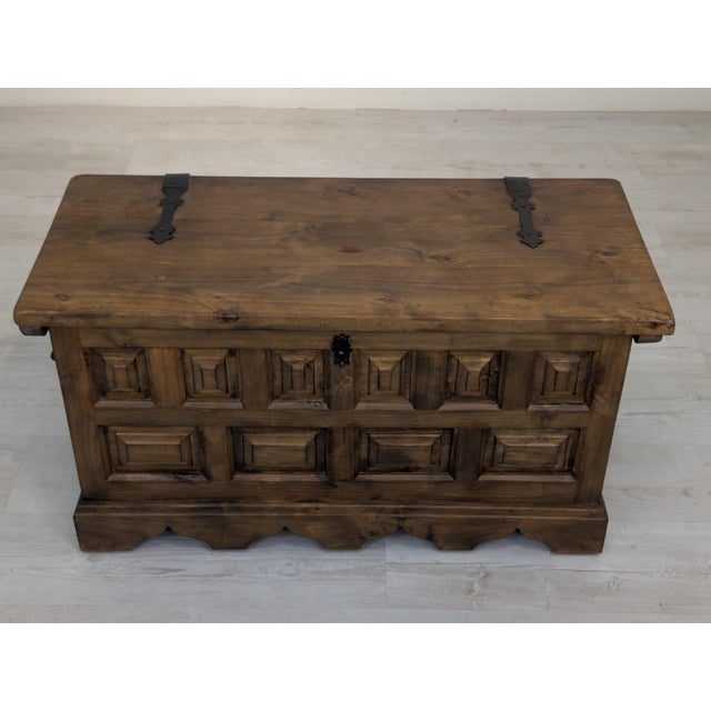 Brown Large Vintage Baroque Chest in Wood, 1920s For Sale - Image 8 of 18