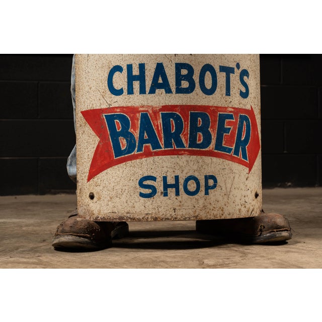 Antique Barber Shop Tin Sign For Sale - Image 4 of 4
