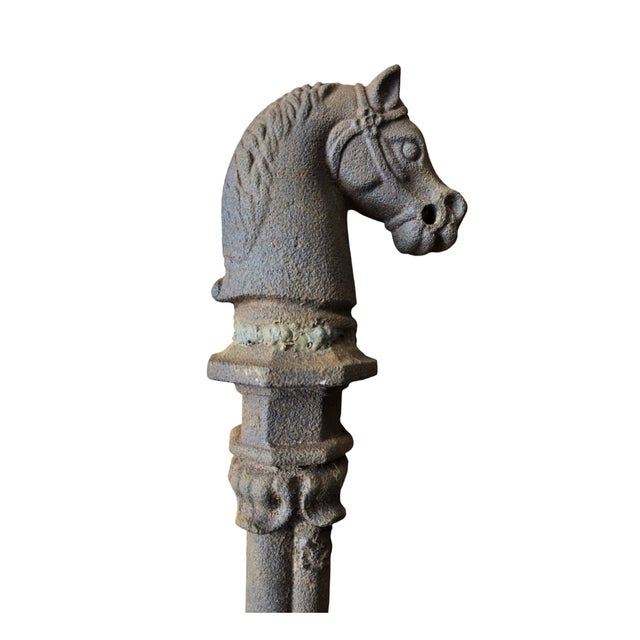 Farmhouse Pair of Antique Cast Iron Hitching Posts For Sale - Image 3 of 7