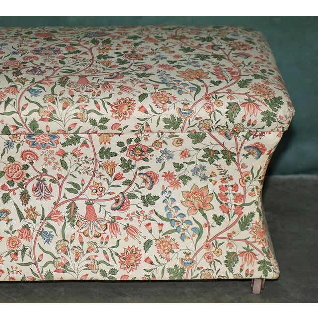 Antique Victoria Triple Sized Ottman Storage Trunk Embriodered Upholstery by Aeg, 1880 For Sale - Image 4 of 18