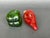 Hand Blown Glass Red and Green Pepper Vegetable Figurines For Sale - Image 4 of 12