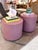 Mauve Pair of Vintage 1980’s Rolling Mauve Laminate Drum Side Tables For Sale - Image 8 of 8