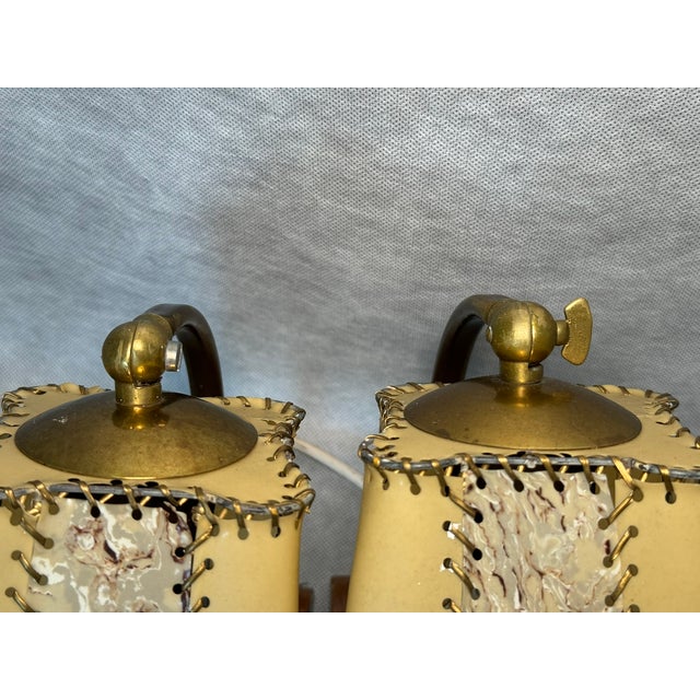 Mid-Century Table Lamps with Wooden Bases, 1950s, Set of 2 For Sale - Image 11 of 14