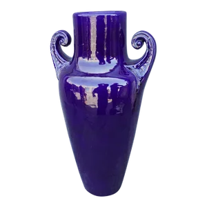 1930s Italian Terra Cotta Co Cobalt Garden Vase