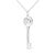 Contemporary .925 Sterling Silver Diamond Accent Taurus Zodiac Key 18" Pendant Necklace For Sale - Image 3 of 6