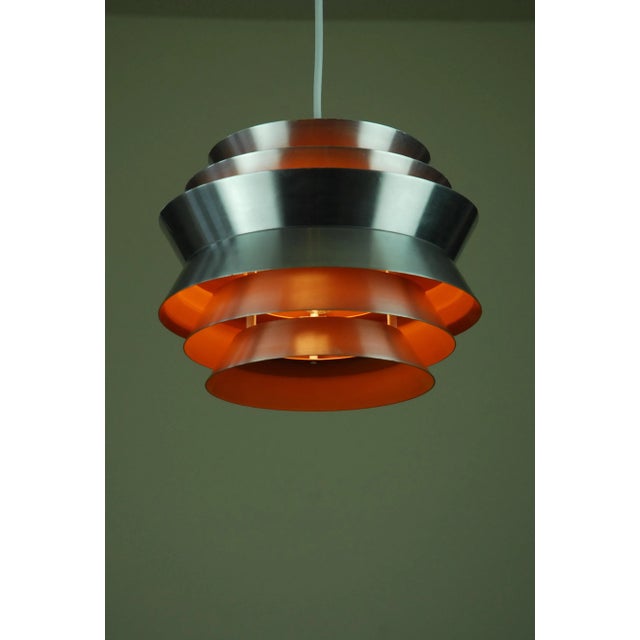 Vintage Swedish Trava Pendant Lamp by Sigurd Lindkvist aka Carl Thore for Granhaga Metallindustri For Sale - Image 4 of 9
