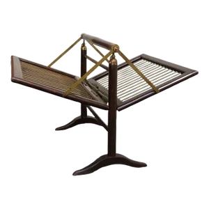Vintage Italian Mahogany and Brass Collapsible Magazine Rack by Cesare Lacca