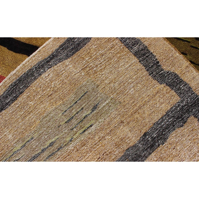 Mid-Century Modern Design Turkish Zeki Müren Rug in Golden and Sand Colors For Sale - Image 12 of 13