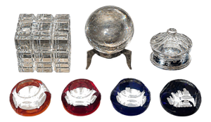 Late 20th Century Seven Baccarat Pieces Including Crystal Paperweights and Sirius Crystal Sphere