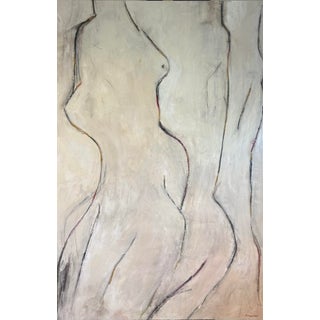 "Sing to Me 2" Large Original Abstract Nude Figurative Painting Neutral Colors by Michele Zuzalek For Sale
