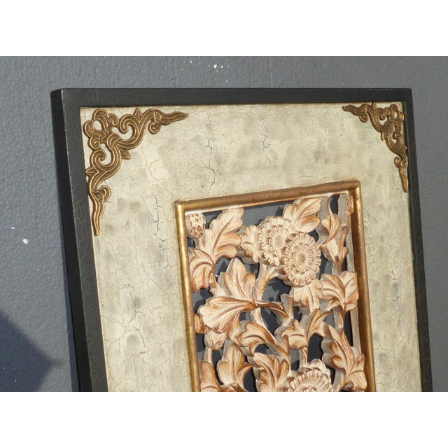 1970s Carved Wood Floral "Ancient Vases" Panel For Sale - Image 5 of 11