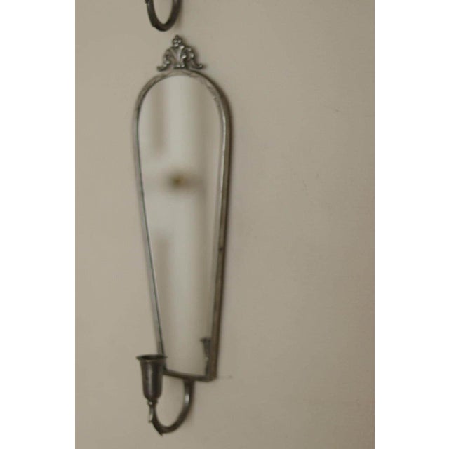 Mid-Century Swedish Pewter Sconces with Mirrors from Svenskt Tenn, Set of 2 For Sale - Image 5 of 18