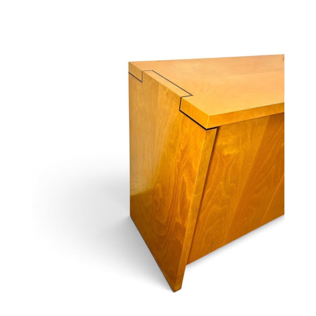 Birch Wood and Brass Sideboard by Pierre Balmain, 1980 For Sale - Image 12 of 18