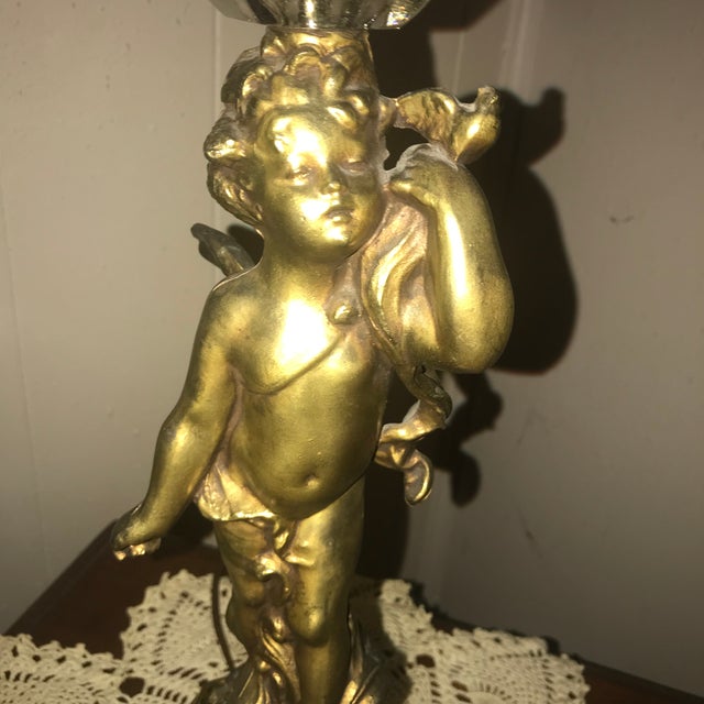 Mid Century Cherub Table Lamp For Sale - Image 6 of 11