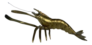 Vintage Mid-Century Modern Solid Brass Lobster Sculpture